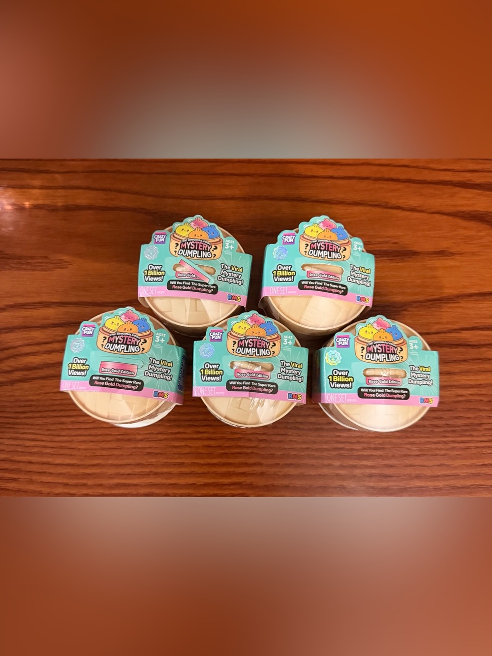 5 x RMS Crazy Fun Mini Mystery Dumpling Rose Gold Squishy Lot NEW